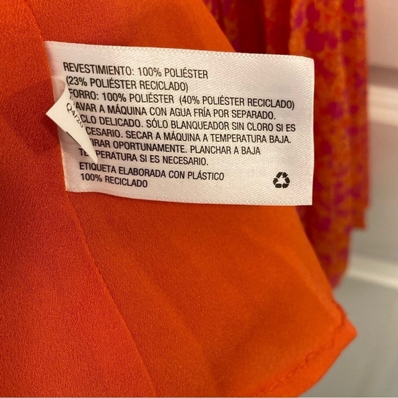 ALEXIS for Target orange and pink floral flutter sleeve pleated wrap dress NWOT - Picture 8 of 8